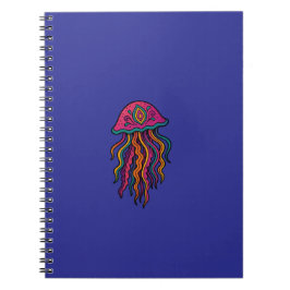 Cuaderno espiral de medusa psicodélica