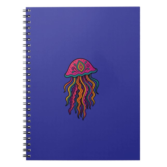 Cuaderno espiral de medusa psicodélica (Frente)