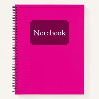 Cuaderno Espiral de Moda Minimalista de color rosa caliente