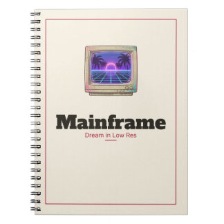 Cuaderno espiral de monitor CRT retro de mainframe