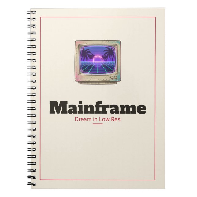 Cuaderno espiral de monitor CRT retro de mainframe (Frente)