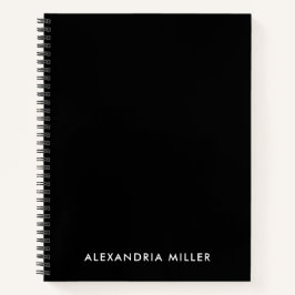 Cuaderno Espiral de monograma negro personalizado