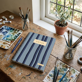 Cuaderno espiral de Monograma Pizarra Azul Marinho