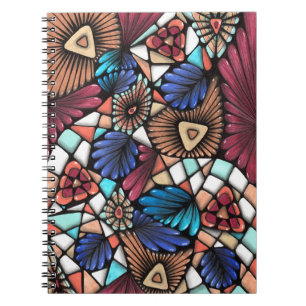 Cuaderno espiral de mosaico colorido abstracto