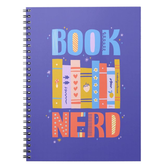 Cuaderno espiral de nerd de libros con libros ilus (Frente)