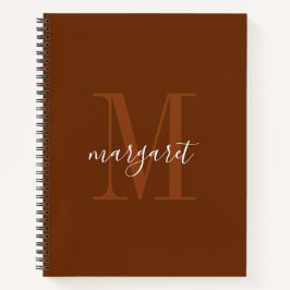 Cuaderno espiral de nombre con monograma moderno m