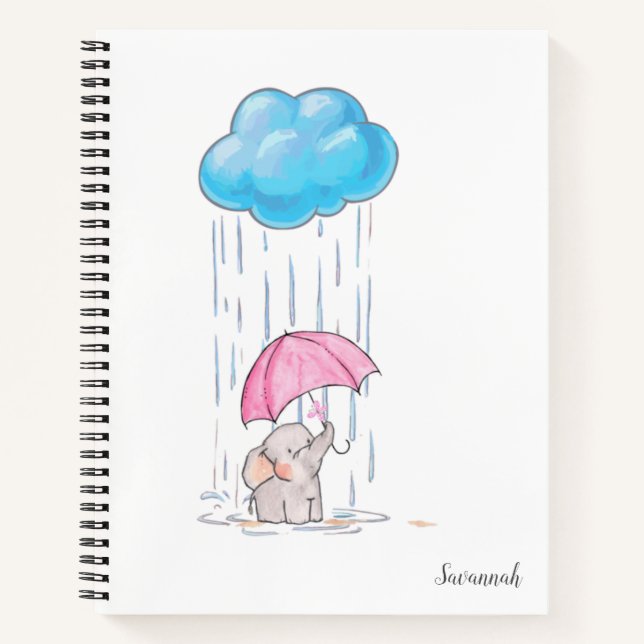 Cuaderno Espiral de nombre de mariposa elefante cúpula (Anverso)