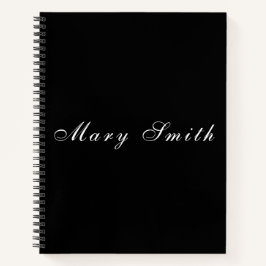 Cuaderno Espiral de nombre manuscrito elegante y personaliz
