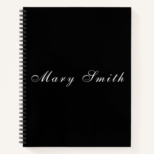 Cuaderno Espiral de nombre manuscrito elegante y personaliz (Anverso)
