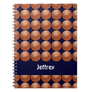 Cuaderno Espiral de nombre personalizado del baloncesto
