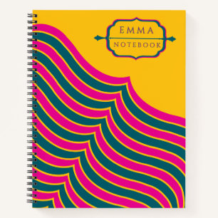 Cuaderno espiral de nombre personalizado toque rea