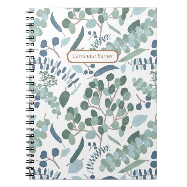 Cuaderno Espiral de nombres de follaje eucaliptos modernos  (Frente)