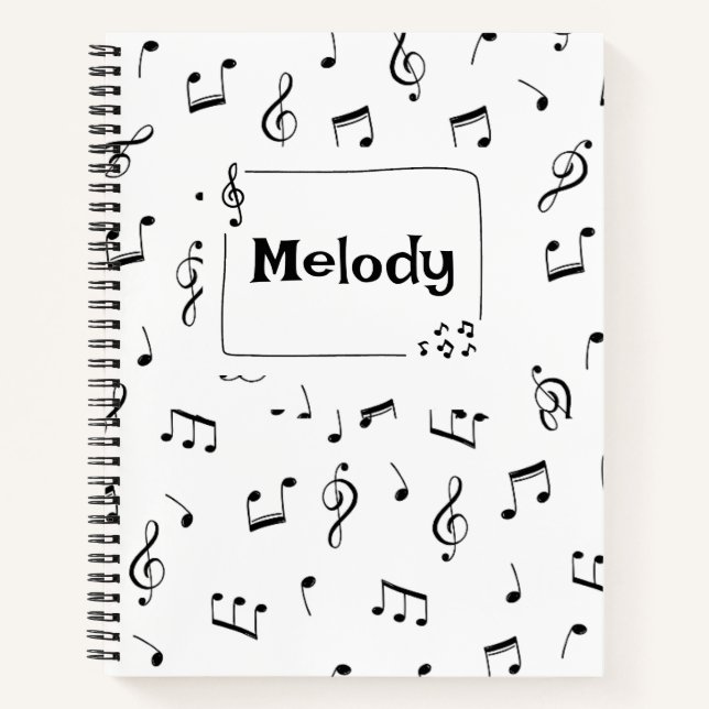 Cuaderno espiral de nota musical (Anverso)