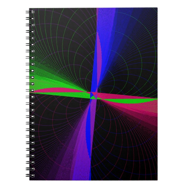 Cuaderno Espiral de Onda Geométrica de Cuatro Vías (Frente)