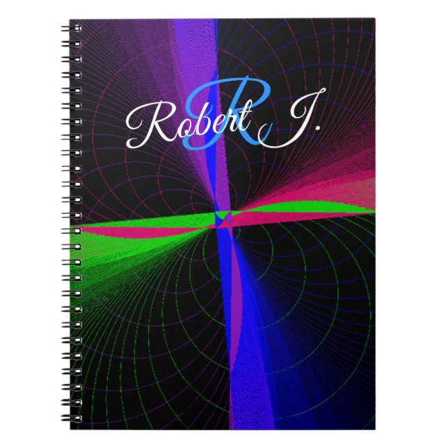 Cuaderno espiral de onda geométrica de cuatro vías (Frente)