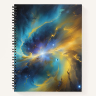 Cuaderno Espiral de Oro y Azul