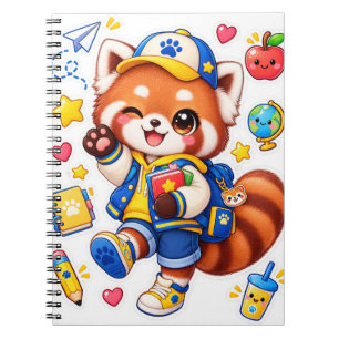 Cuaderno espiral de Panda Rojo para el Regreso a C