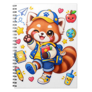 Cuaderno espiral de Panda Rojo para el Regreso a C