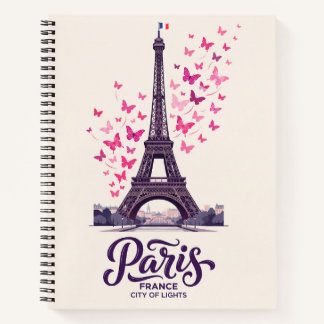 Cuaderno espiral de París Francia Ciudad de la Luz