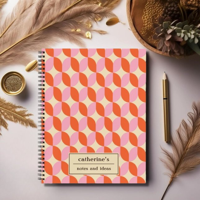Cuaderno Espiral de patrón de forma geométrica retro (Subido por el creador)
