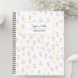 Cuaderno Espiral de patrón floral de coqueta cúpula