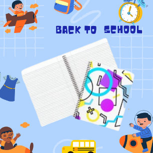 Cuaderno Espiral de patrón geométrico de círculo y triángul