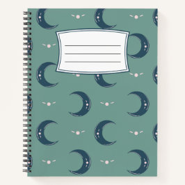 Cuaderno espiral de patrón lunar 21.59x27.94 cm