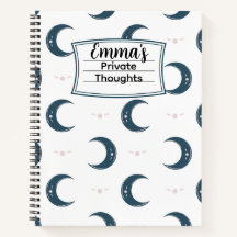 Cuaderno espiral de patrón lunar personalizado 21.