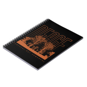 Cuaderno Espiral de Paz Futurista Naranja Negro