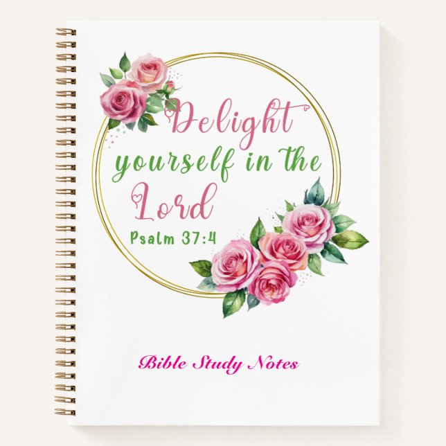 Cuaderno Espiral de Personalizable "Delight Yourself in the (Anverso)