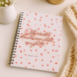 Cuaderno Espiral de Petales rosados motivacionales