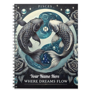Cuaderno Espiral De Pisces "Donde Fluyen Los Sueño