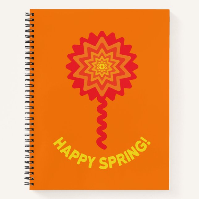 Cuaderno espiral de primavera feliz (Anverso)