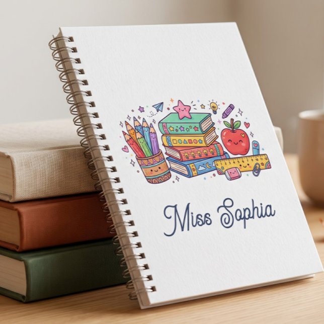Cuaderno Espiral de Profesora de Manzana Adorable  (Subido por el creador)