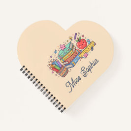 Cuaderno Espiral de Profesora de Manzana Adorable 