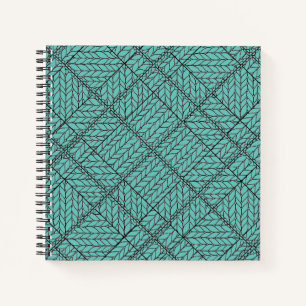 Cuaderno espiral de punto argyle TEAL 8,5x8,5