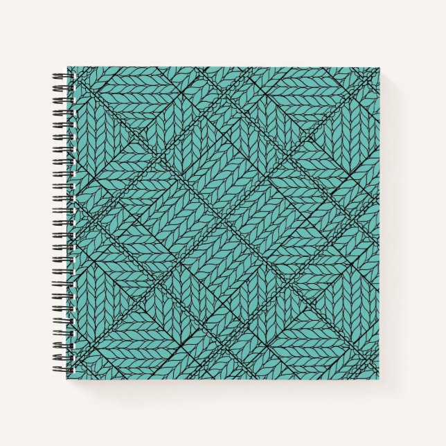 Cuaderno espiral de punto argyle TEAL 8,5x8,5  (Anverso)