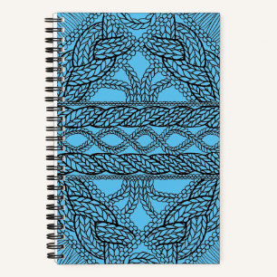 Cuaderno espiral de punto de cable azul 5.5x8.5