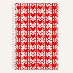 Cuaderno espiral de punto de gingham rojo 5.5x8.5
