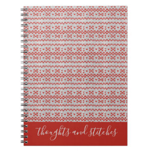 Cuaderno espiral de punto nórdico ROJO + Texto II