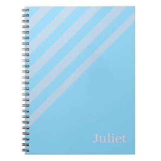 Cuaderno espiral de raya azul lindo