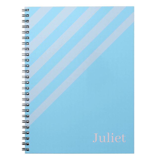 Cuaderno espiral de raya azul lindo (Frente)