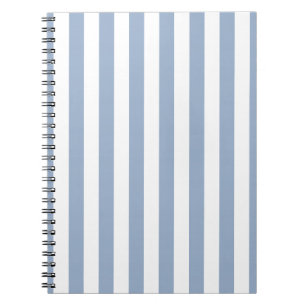 Cuaderno espiral de rayas azules y blancas lindo 
