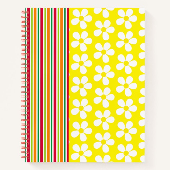 Cuaderno Espiral de Rayas y Margaritas (Anverso)