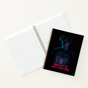 Cuaderno espiral de realidad de VR de temática Cyb