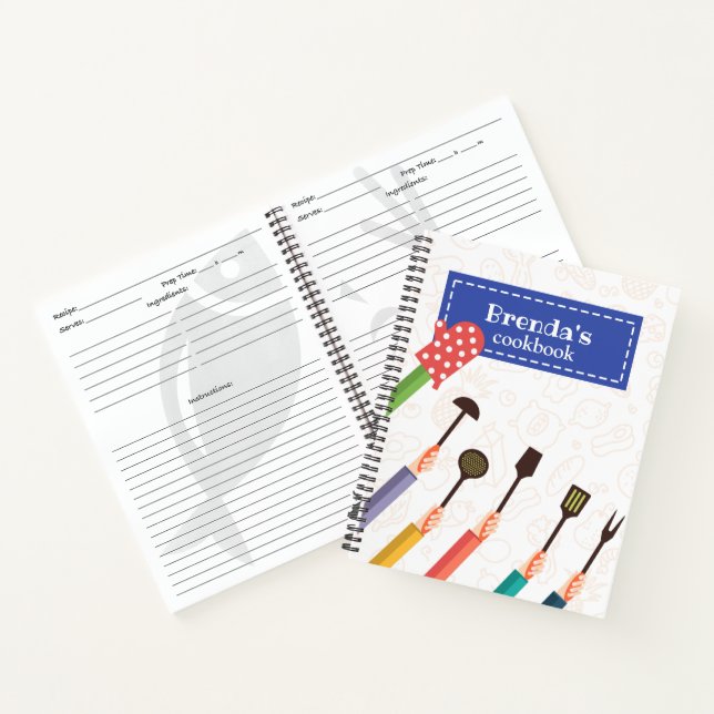 Cuaderno Espiral de recetas azules de cocina (Interior)