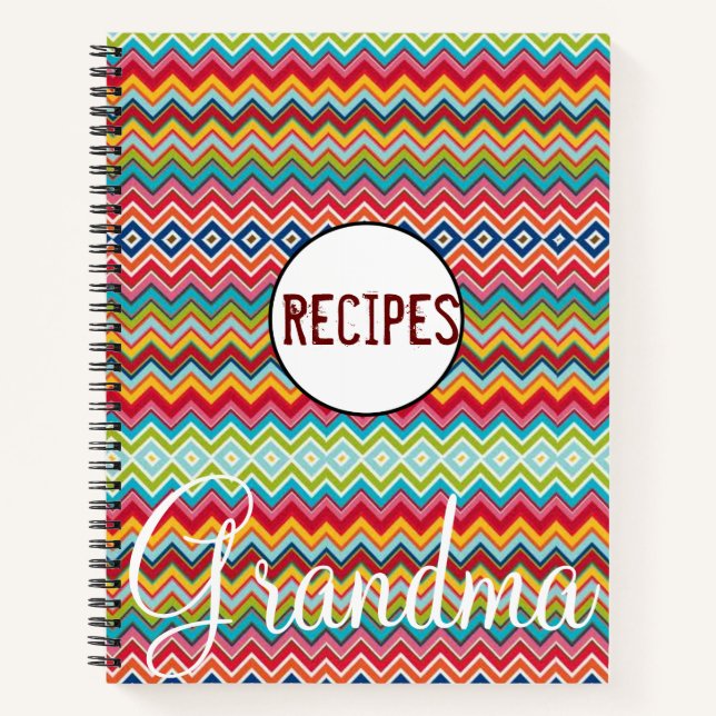 Cuaderno Espiral de recetas de Chevron para portátiles Abue (Anverso)