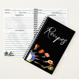Cuaderno espiral de recetas de comida moderna en t
