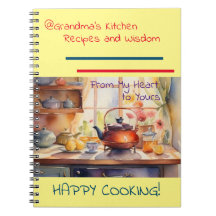 Cuaderno espiral de recetas de la cocina de la abu