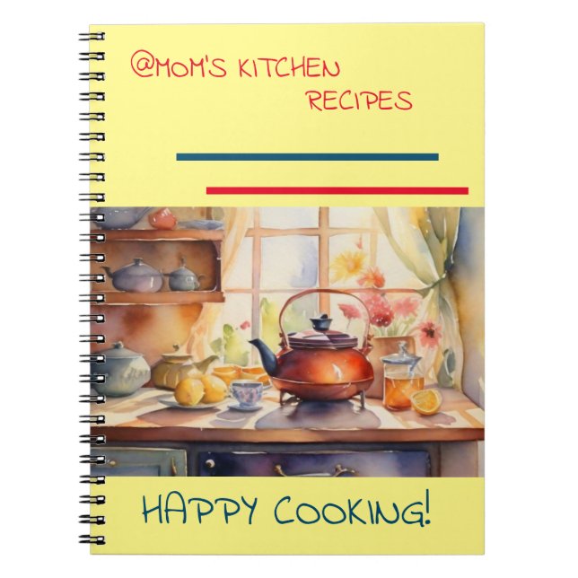 Cuaderno espiral de recetas de la cocina de mamá (Frente)